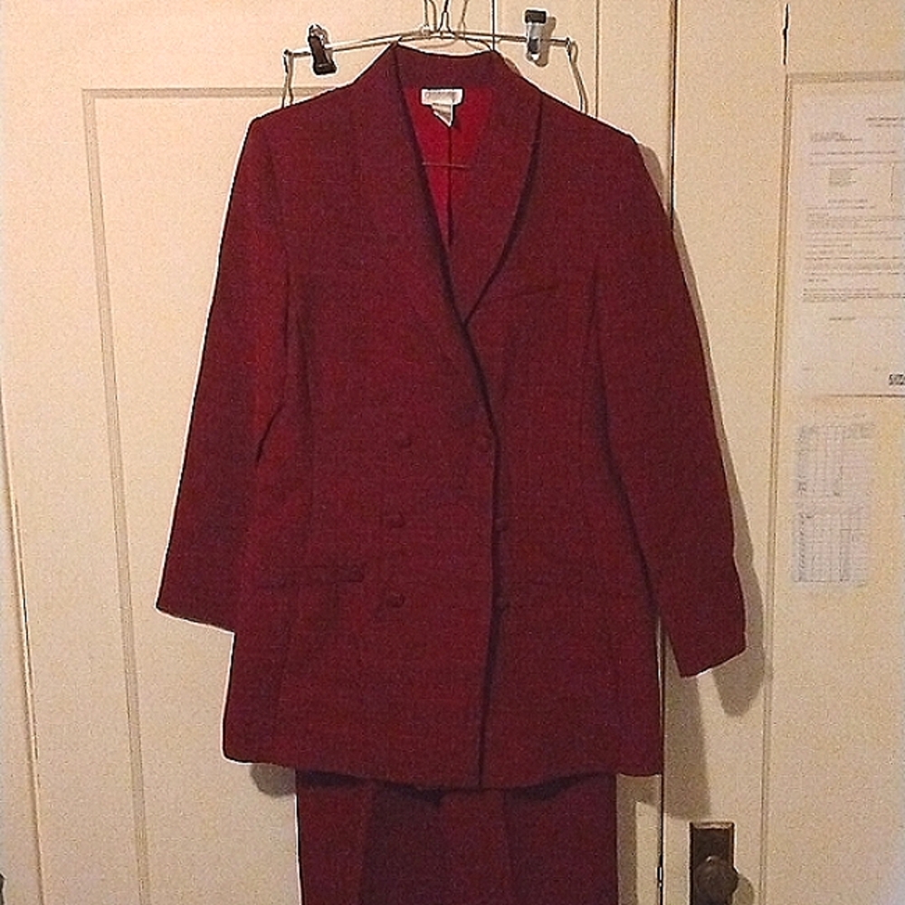 Jennifer James Maroon Pants Suit